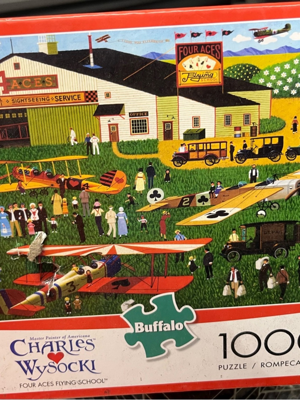 Buffalo David Bitton Multicolor Puzzle Box Artwork - Blue, Green, Yellow, Red